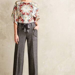 Anthropologie KAS New York Winterstar Blouse Sz 2 Kimono Sleeve Silky Feel